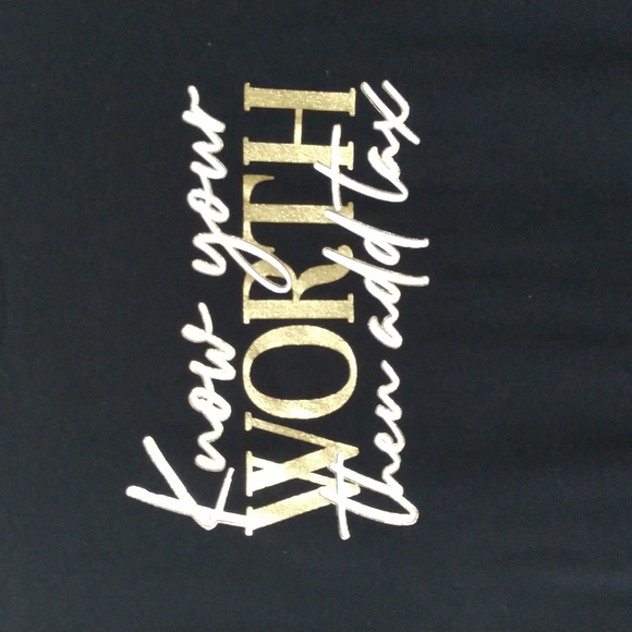 Your Worth Short Sleeve Crew Neck Black T-Shirt - Picture 1 of 4